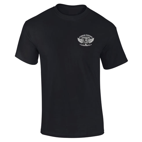 Perran Pistons Cornwall T-Shirt Winged Piston Automotive Modified Vintage Retro Car Clothing